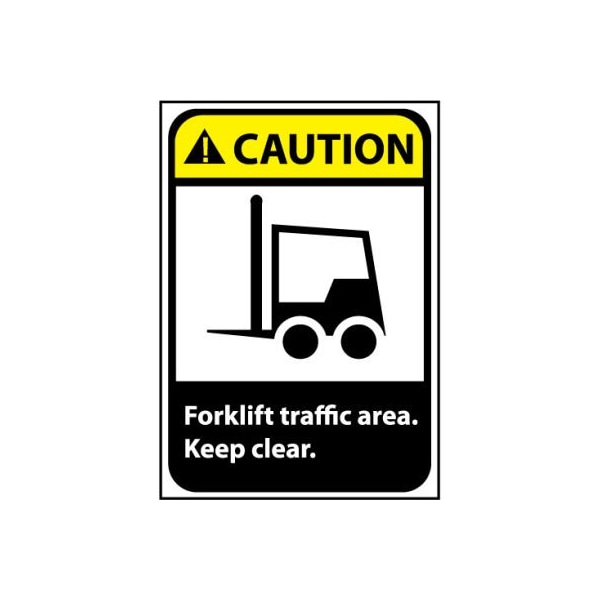 Caution Sign 14x10 Aluminum - Forklift Traffic Area